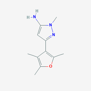 molecular formula C11H15N3O B13528655 1-Methyl-3-(2,4,5-trimethylfuran-3-yl)-1h-pyrazol-5-amine 