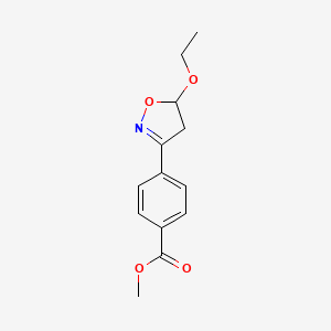 molecular formula C13H15NO4 B13528664 Methyl4-(5-ethoxy-4,5-dihydro-1,2-oxazol-3-yl)benzoate 