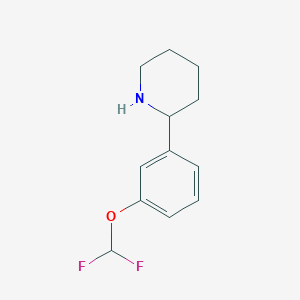 molecular formula C12H15F2NO B13528673 2-(3-(Difluoromethoxy)phenyl)piperidine 