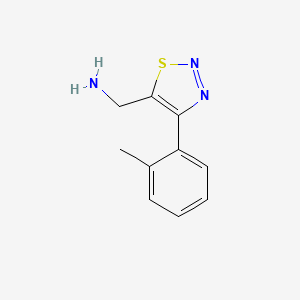 molecular formula C10H11N3S B13528751 (4-(O-tolyl)-1,2,3-thiadiazol-5-yl)methanamine 