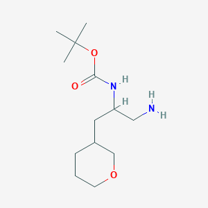 molecular formula C13H26N2O3 B13528766 Tert-butyl N-[1-amino-3-(oxan-3-YL)propan-2-YL]carbamate CAS No. 1013938-10-7