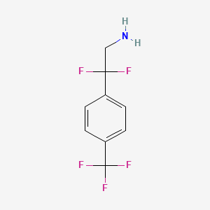 molecular formula C9H8F5N B13528774 4-Trifluoromethyl-beta, beta-difluorophenethylamine 