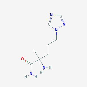 molecular formula C8H15N5O B13528777 2-Amino-2-methyl-5-(1h-1,2,4-triazol-1-yl)pentanamide 