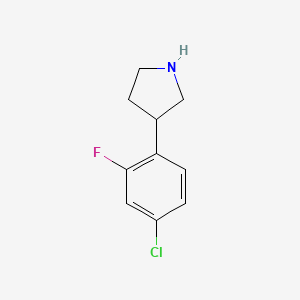 molecular formula C10H11ClFN B13528846 3-(4-Chloro-2-fluorophenyl)pyrrolidine 