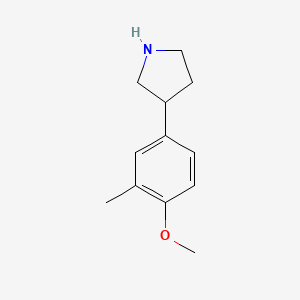 molecular formula C12H17NO B13528875 3-(4-Methoxy-3-methylphenyl)pyrrolidine 