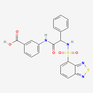 molecular formula C21H16N4O5S2 B13528895 3-[2-(2,1,3-Benzothiadiazole-4-sulfonamido)-2-phenylacetamido]benzoicacid 