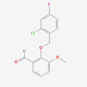 molecular formula C15H12ClFO3 B1352891 2-[(2-氯-4-氟苯甲基)氧基]-3-甲氧基苯甲醛 CAS No. 588692-21-1