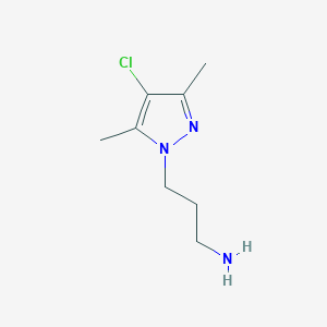 molecular formula C8H14ClN3 B1352894 3-(4-氯-3,5-二甲基-1H-吡唑-1-基)丙-1-胺 CAS No. 956786-61-1