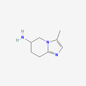 molecular formula C8H13N3 B13528949 3-methyl-5H,6H,7H,8H-imidazo[1,2-a]pyridin-6-amine 