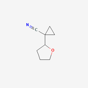 molecular formula C8H11NO B13529020 1-(Tetrahydro-2-furanyl)cyclopropanecarbonitrile 