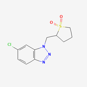 molecular formula C11H12ClN3O2S B13529045 2-((6-Chloro-1H-benzo[d][1,2,3]triazol-1-yl)methyl)tetrahydrothiophene 1,1-dioxide 