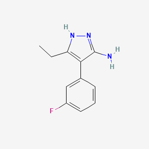 molecular formula C11H12FN3 B13529081 3-Ethyl-4-(3-fluorophenyl)-1h-pyrazol-5-amine 