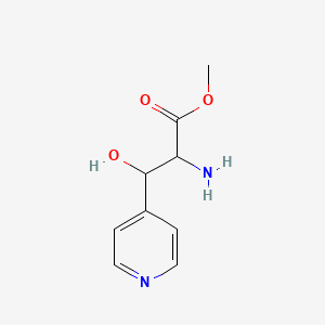 molecular formula C9H12N2O3 B13529082 Methyl 2-amino-3-hydroxy-3-(pyridin-4-yl)propanoate 