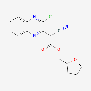 molecular formula C16H14ClN3O3 B13529159 Tetrahydrofuran-2-ylmethyl (3-chloroquinoxalin-2-yl)(cyano)acetate 