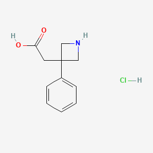 2-(3-Phenylazetidin-3-yl)aceticacidhydrochloride