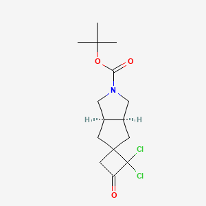 tert-butyl (3'aR,6'aS)-2,2-dichloro-3-oxo-hexahydro-1'H-spiro[cyclobutane-1,5'-cyclopenta[c]pyrrole]-2'-carboxylate