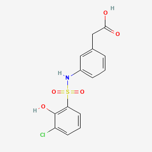 2-[3-(3-Chloro-2-hydroxybenzenesulfonamido)phenyl]acetic acid