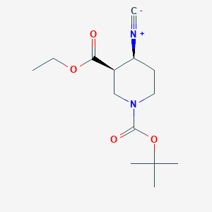 molecular formula C14H22N2O4 B13529445 (3R,4S)-1-[(tert-butoxy)carbonyl]-3-(ethoxycarbonyl)-4-isocyanopiperidine 