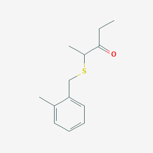 molecular formula C13H18OS B13529452 2-((2-Methylbenzyl)thio)pentan-3-one 