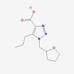 molecular formula C11H17N3O3 B13529457 5-Propyl-1-((tetrahydrofuran-2-yl)methyl)-1h-1,2,3-triazole-4-carboxylic acid 