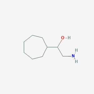 molecular formula C9H19NO B13529472 2-Amino-1-cycloheptylethan-1-ol 