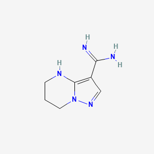 molecular formula C7H11N5 B13529492 4,5,6,7-Tetrahydropyrazolo[1,5-a]pyrimidine-3-carboximidamide 