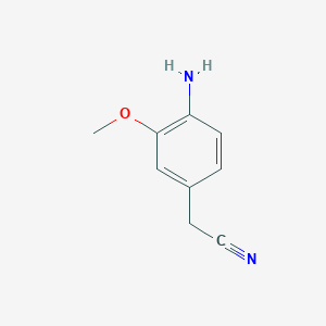 molecular formula C9H10N2O B13529563 2-(4-Amino-3-methoxyphenyl)acetonitrile 