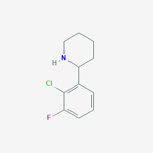 molecular formula C11H13ClFN B13529589 2-(2-Chloro-3-fluorophenyl)piperidine 