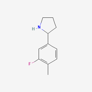 molecular formula C11H14FN B13529620 2-(3-Fluoro-4-methylphenyl)pyrrolidine 