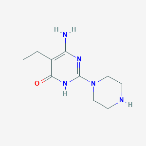 molecular formula C10H17N5O B13529646 6-Amino-5-ethyl-2-(piperazin-1-yl)pyrimidin-4(3h)-one 