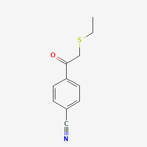 molecular formula C11H11NOS B13529673 4-(2-(Ethylthio)acetyl)benzonitrile CAS No. 115505-06-1