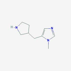 molecular formula C9H15N3 B13529685 1-methyl-5-[(pyrrolidin-3-yl)methyl]-1H-imidazole 