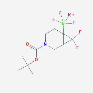 molecular formula C11H16BF5KNO2 B13529727 Potassium (3-(tert-butoxycarbonyl)-7,7-difluoro-3-azabicyclo[4.1.0]heptan-6-yl)trifluoroborate 