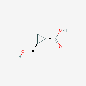 molecular formula C5H8O3 B13529780 Rac-(1r,2s)-2-(hydroxymethyl)cyclopropane-1-carboxylic acid 