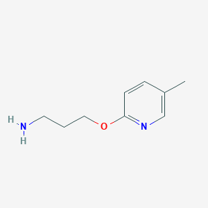 molecular formula C9H14N2O B13529818 3-((5-Methylpyridin-2-yl)oxy)propan-1-amine 