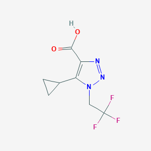 molecular formula C8H8F3N3O2 B13529917 5-Cyclopropyl-1-(2,2,2-trifluoroethyl)-1h-1,2,3-triazole-4-carboxylic acid 