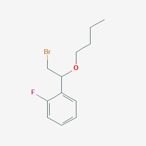 molecular formula C12H16BrFO B13529948 1-(2-Bromo-1-butoxyethyl)-2-fluorobenzene 