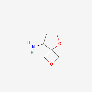 molecular formula C6H11NO2 B13529970 2,5-Dioxaspiro[3.4]octan-8-amine 