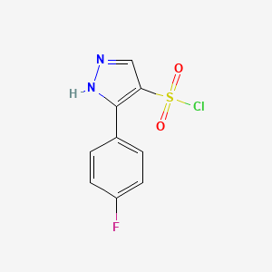 molecular formula C9H6ClFN2O2S B13530036 3-(4-Fluorophenyl)-1h-pyrazole-4-sulfonyl chloride 