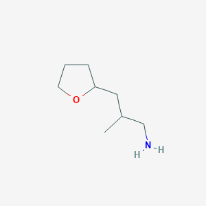 molecular formula C8H17NO B13530048 2-Methyl-3-(tetrahydrofuran-2-yl)propan-1-amine 