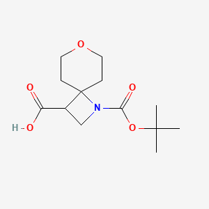 molecular formula C13H21NO5 B13530061 1-[(Tert-butoxy)carbonyl]-7-oxa-1-azaspiro[3.5]nonane-3-carboxylicacid 