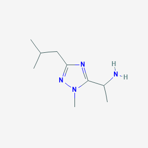 molecular formula C9H18N4 B13530068 1-(3-Isobutyl-1-methyl-1h-1,2,4-triazol-5-yl)ethan-1-amine 