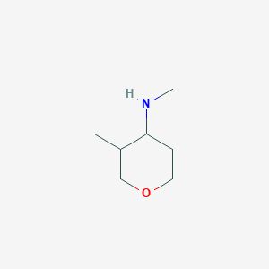 molecular formula C7H15NO B13530069 N,3-dimethyltetrahydro-2H-pyran-4-amine 