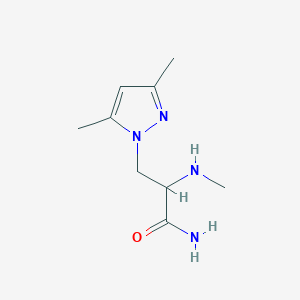 molecular formula C9H16N4O B13530071 3-(3,5-Dimethyl-1h-pyrazol-1-yl)-2-(methylamino)propanamide 