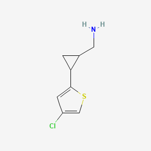 molecular formula C8H10ClNS B13530087 (2-(4-Chlorothiophen-2-yl)cyclopropyl)methanamine 