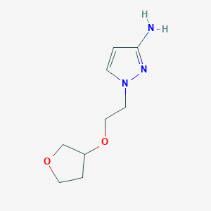 molecular formula C9H15N3O2 B13530178 1-(2-((Tetrahydrofuran-3-yl)oxy)ethyl)-1h-pyrazol-3-amine 