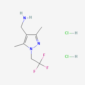 1-[3,5-dimethyl-1-(2,2,2-trifluoroethyl)-1H-pyrazol-4-yl]methanaminedihydrochloride