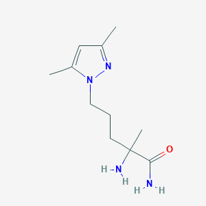 molecular formula C11H20N4O B13530247 2-Amino-5-(3,5-dimethyl-1h-pyrazol-1-yl)-2-methylpentanamide 