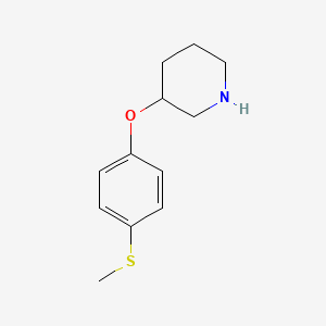 molecular formula C12H17NOS B13530278 3-(4-(Methylthio)phenoxy)piperidine 