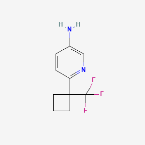 molecular formula C10H11F3N2 B13530329 6-[1-(Trifluoromethyl)cyclobutyl]pyridin-3-amine 